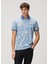 Açık Mavi Polo Yaka Etnik Desenli T-Shirt 1