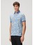 Açık Mavi Polo Yaka Etnik Desenli T-Shirt 3