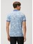Açık Mavi Polo Yaka Etnik Desenli T-Shirt 4