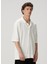 Beyaz Polo Yaka Kısa Kollu Oversized Triko 4