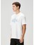 Beyaz Mavi Baskılı T-Shirt 3