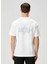 Beyaz Mavi Baskılı T-Shirt 4