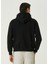 Siyah Kapüşonlu Slogan Baskılı Sweatshirt 4