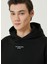 Siyah Kapüşonlu Slogan Baskılı Sweatshirt 5