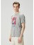 Gri Crinkle Dokulu T-Shirt 3