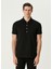 Siyah Polo Yaka Logo Jakarlı T-Shirt 1
