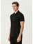 Siyah Polo Yaka Logo Jakarlı T-Shirt 3