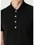 Siyah Polo Yaka Logo Jakarlı T-Shirt 5