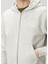 Açık Gri Kapüşonlu Logo Baskılı Sweatshirt 5