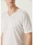 Royal Classic Beyaz V Yaka Basic T-Shirt 5
