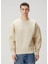Krem Logo Nakışlı Sweatshirt 1