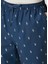 Lacivert Beli Kordonlu Logo Desenli Pijama Altı 4