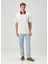 Relaxed Fit Slogan Vignes Krem Kısa Kollu Gömlek 2
