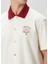 Relaxed Fit Slogan Vignes Krem Kısa Kollu Gömlek 5