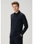 Lacivert Polo Yaka Sweatshirt 3