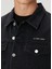 Siyah Logo Baskılı Denim Ceket 5