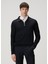 Lacivert Polo Yaka Merino Triko 1