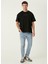 Stripe Siyah Oversized Kısa Kollu Erkek T-Shirt 4