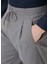 Gri Beli Kordonlu Pilili Pantolon 4