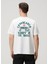 Beyaz Slogan Baskılı Organik Pamuk T-Shirt 4