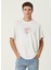 Frog Beyaz Baskılı Oversize Kısa Kollu Erkek T-Shirt 1