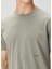 Haki Logo Nakışlı Basic T-Shirt 5