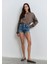 Fiora 90LAR Puslu Indigo Mavisi Jean Şort 1411222-89780 1