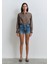 Fiora 90LAR Puslu Indigo Mavisi Jean Şort 1411222-89780 3