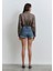 Fiora 90LAR Puslu Indigo Mavisi Jean Şort 1411222-89780 5