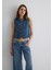 Nini Gold Premium Vintage Koyu Mavi Jean Yelek 1110688-90154 1