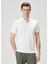 Beyaz Polo Yaka Keten T-Shirt 3