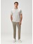 Boxy Fit Bej Çizgi Desenli T-Shirt 2