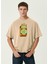 Matches Baskılı Kum Rengi Kısa Kollu Erkek T-Shirt 1
