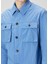 Relaxed Fit Mavi Utility Dış Gömlek 5