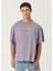 Greed Lila Baskılı Oversize Kısa Kollu Erkek T-Shirt 1