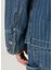 Mavi Çizgi Desenli Denim Ceket 6
