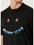 Siyah Logo Baskılı Organik Pamuk T-Shirt 5