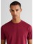 Bordo Bisiklet Yaka Regular Fit Erkek T-Shirt 4