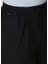 Loose Fit Siyah Beli Kordonlu Gofreli Bermuda 4