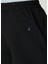 Loose Fit Siyah Beli Kordonlu Gofreli Bermuda 5