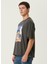 Cereal Antrasit Oversized Kısa Kollu Erkek T-Shirt 3