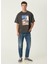 Cereal Antrasit Oversized Kısa Kollu Erkek T-Shirt 5