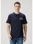 Lacivert Logo Baskılı Organik Pamuk T-Shirt 1