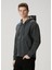 Sacha Antrasit Kapüşonlu Logo Baskılı Sweatshirt 3