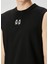 Siyah Logo Baskılı Kolsuz T-Shirt 5