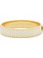 Honeycomb Cream Gold Hinged Kadın Bileklik 1