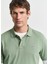 Yeşil Polo Yaka Kısa Kollu Regular Fit Erkek T-Shirt 5