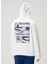 Beyaz Kapüşonlu Logo Baskılı Sweatshirt 4