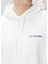 Beyaz Kapüşonlu Logo Baskılı Sweatshirt 5