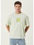 Spiral Yeşil Oversized Kısa Kollu Erkek T-Shirt 1
